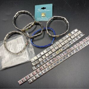 Italian Charms Lot  of 65  & Bracelets ZOPPINI D’Linq BOXING UBERRY Large Lot